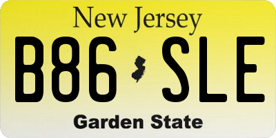 NJ license plate B86SLE