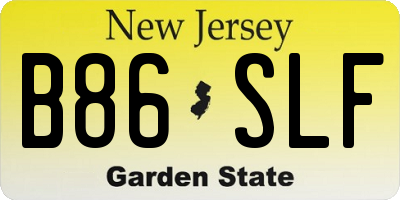 NJ license plate B86SLF