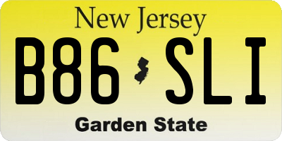 NJ license plate B86SLI