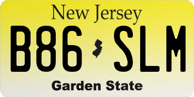 NJ license plate B86SLM
