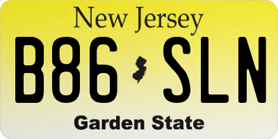NJ license plate B86SLN