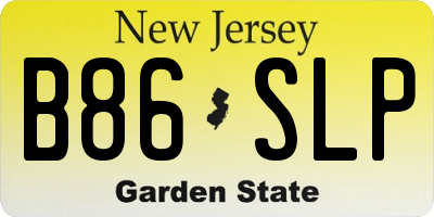 NJ license plate B86SLP