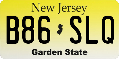 NJ license plate B86SLQ