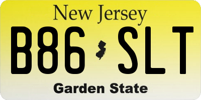 NJ license plate B86SLT
