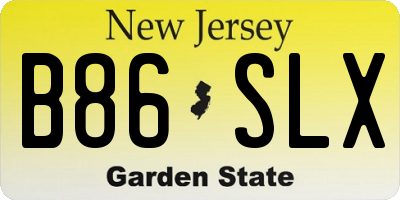 NJ license plate B86SLX