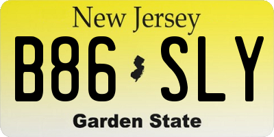 NJ license plate B86SLY