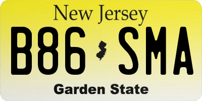 NJ license plate B86SMA