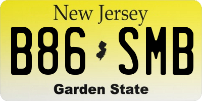 NJ license plate B86SMB
