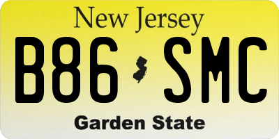 NJ license plate B86SMC