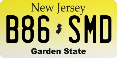 NJ license plate B86SMD