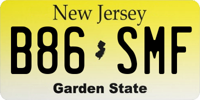 NJ license plate B86SMF