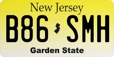 NJ license plate B86SMH
