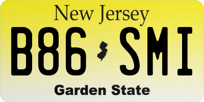 NJ license plate B86SMI