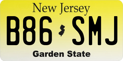 NJ license plate B86SMJ