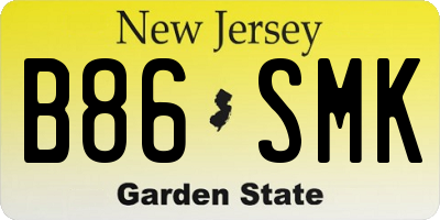NJ license plate B86SMK