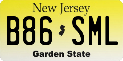 NJ license plate B86SML