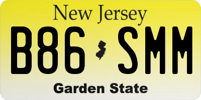 NJ license plate B86SMM