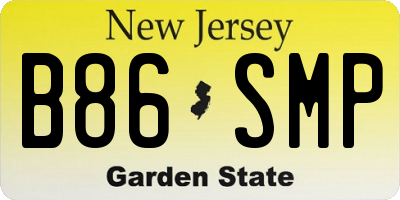 NJ license plate B86SMP
