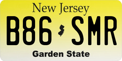 NJ license plate B86SMR