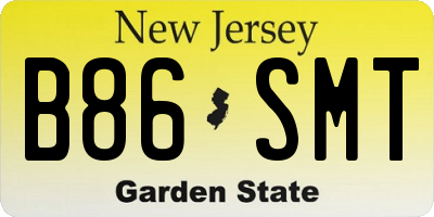 NJ license plate B86SMT