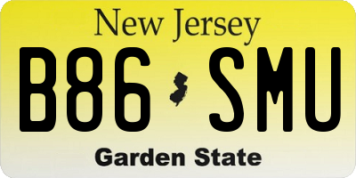 NJ license plate B86SMU