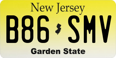 NJ license plate B86SMV