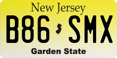 NJ license plate B86SMX