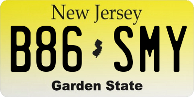 NJ license plate B86SMY