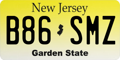 NJ license plate B86SMZ