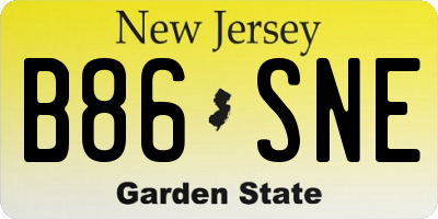 NJ license plate B86SNE
