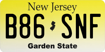 NJ license plate B86SNF