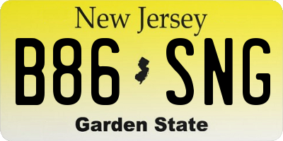 NJ license plate B86SNG