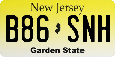 NJ license plate B86SNH