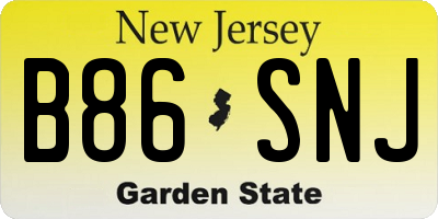 NJ license plate B86SNJ