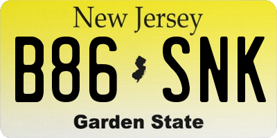 NJ license plate B86SNK