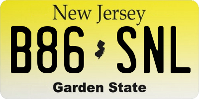 NJ license plate B86SNL