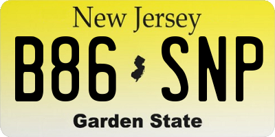 NJ license plate B86SNP