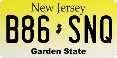NJ license plate B86SNQ