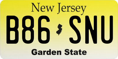 NJ license plate B86SNU