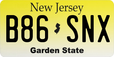 NJ license plate B86SNX