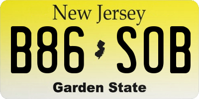 NJ license plate B86SOB