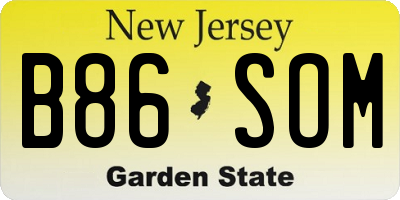 NJ license plate B86SOM