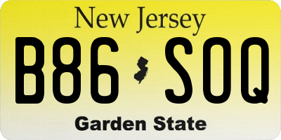 NJ license plate B86SOQ