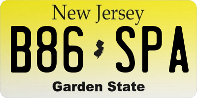 NJ license plate B86SPA