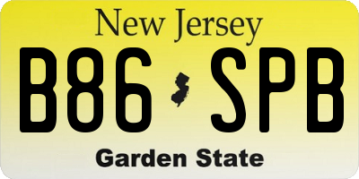 NJ license plate B86SPB