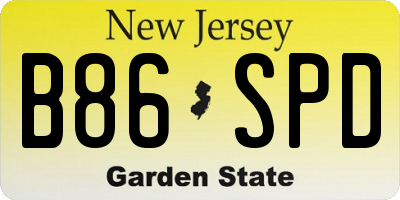 NJ license plate B86SPD