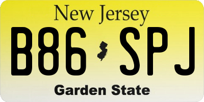 NJ license plate B86SPJ