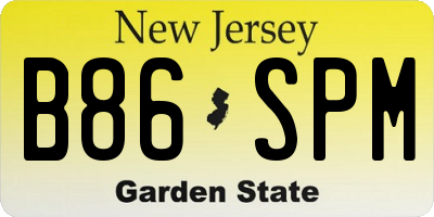 NJ license plate B86SPM