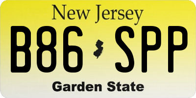 NJ license plate B86SPP