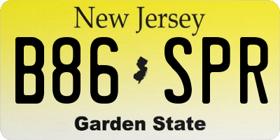 NJ license plate B86SPR